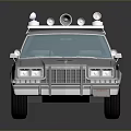 Classic Silver Police Car With Roof Lights Front Badge And Side Stripes