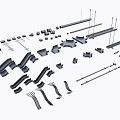 Modern pipeline valve pipeline light steel keel ceiling hardware combination soft pipeline cable line wire network cable combination interior decoration equipment 3d model