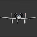 Modern White Passenger Airplane With Twin Engines Red Wing Markers And Landing Gear