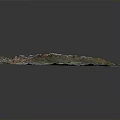 Detailed 3D Topographic Terrain Model With Mountainous Relief And Colorful Textures