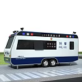 Shanghai Traffic Police Mobile Office Special Police Vehicle With Blue White Body And POLICE Sign