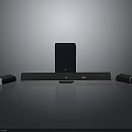 Modern Black Home Theater Sound System With Soundbar Subwoofer And Satellite Speakers