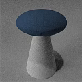 Beige Upholstered Stool With Black Conical Base Modern Home Decor Design