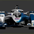 Blue White BMW Formula E Racing Car With Allianz Sponsor Logos And Sleek Design
