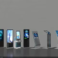 Public Facility Interactive Touchscreen Kiosks With Modern Styles And Digital Information Displays 3d model