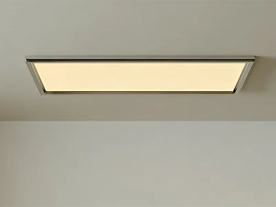 Modern Rectangular LED Ceiling Light With Sleek Silver Frame And Flush Mount Design 3d model