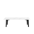 Modern Dining Table With White Marble Top And Black Legs Design 3d model