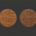 Pair of Round Wooden Dining Tables with Classic Pedestal Bases Crafted in Warm Wood Tone
