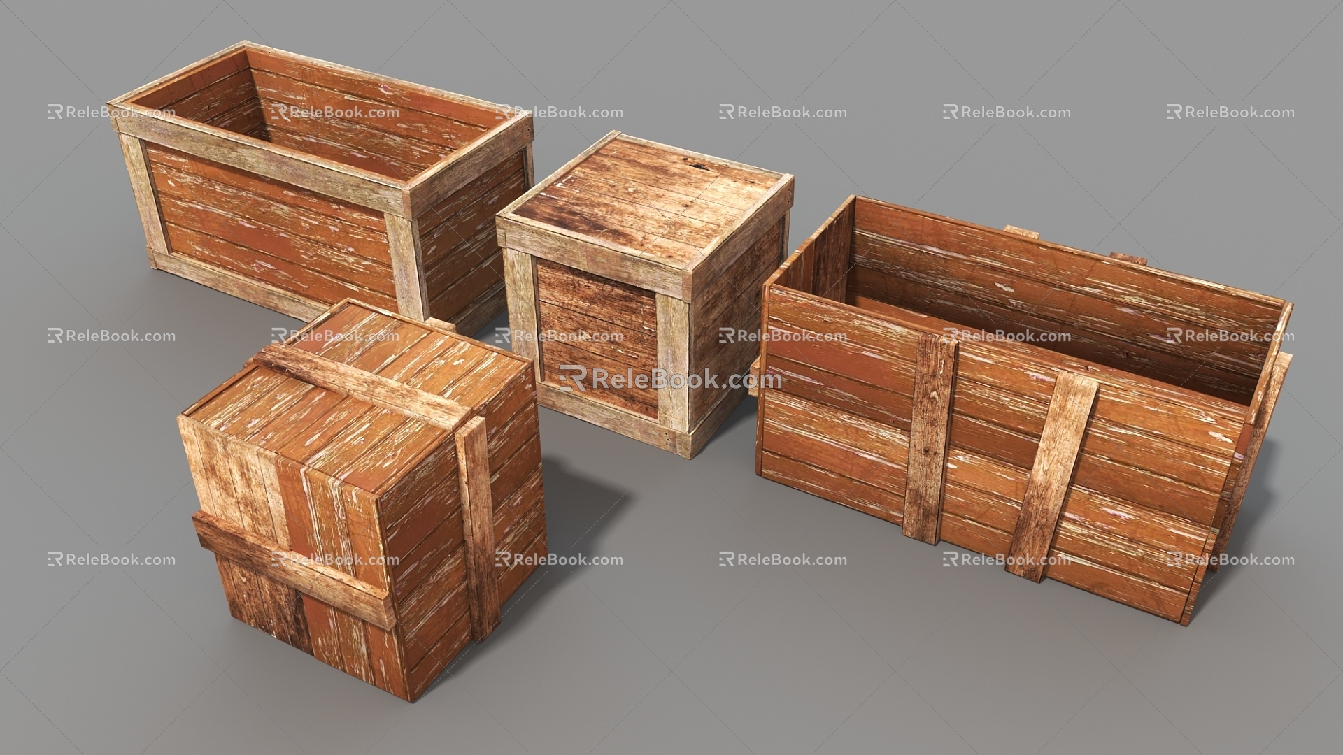 Wooden Frame Old Wooden Box Old Wooden Frame 3d model