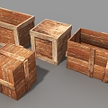 Wooden Frame Old Wooden Box Old Wooden Frame 3d model