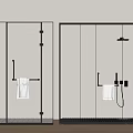 Modern Shower Sauna Interior Design With Glass Panels Black Frame Handheld Shower And Towel Rack