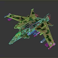 Camouflage Painted Aerospace Vehicle With Aerodynamic Design And Engine Details