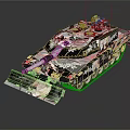 Modern Military Tank With Camouflage Paint Turret Gun Barrel And Tracks