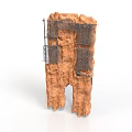 Rustic Rock Construction Element With Metal Frames And Wire Mesh