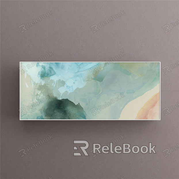 Modern abstract painting simple green living room abstract model