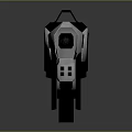Sci Fi Futuristic Gun With Black And Blue Neon Accents Sleek Structure
