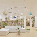 modern library school library 3d model