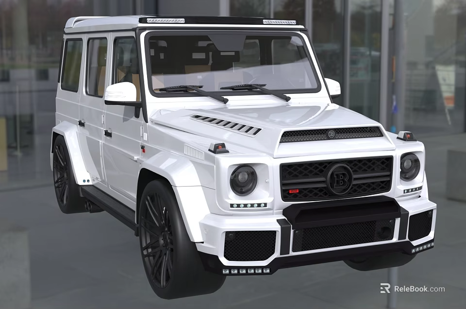 White Sporty SUV Featuring Black Alloy Wheels And Modern Front Grille Design 3d model 