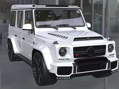 White Sporty SUV Featuring Black Alloy Wheels And Modern Front Grille Design 3d model