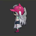 Cute Anime Style Cartoon Characters With Various Outfits And White Decorative Ornament