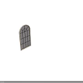 Arched Decorative Mirror With Black Grid Lines Light Colored Frame For Home Wall Decoration