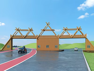 Modern Gate Scenic Area 3d model