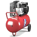 Fiac Industrial Air Compressor With Red Tank And Mobile Wheels Design
