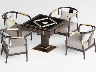 New Chinese Mahjong Table and Chair Mahjong Table Mahjong Machine Chess and Card Table 3d model