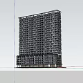 Modern Glass Facade High Rise Residential Apartment Building With Palm Trees And Blue Sky