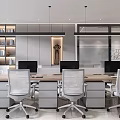 Modern Public Office Interior Design With Workstations Glass Partitions Ergonomic Chairs And Green Plants