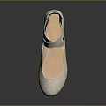 Light Colored Textured Flat Shoes With Cross Straps And Light Brown Sole For Elegant Look