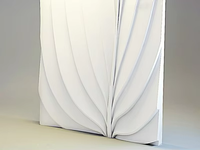 Modern White Decorative Wall Featuring 3D Flowing Leaf Like Pattern Design 3d model