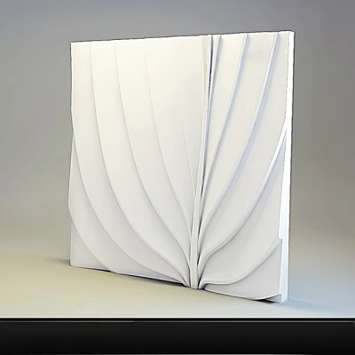 Modern White Decorative Wall Featuring 3D Flowing Leaf Like Pattern Design 3d model