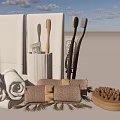 Luxury Rolled and Folded Bath Towels with Bathroom Accessories Toothbrushes and Brushes