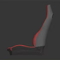 Two Single Sofas With Black And Red Leather Upholstery And Modern Headrest Design 3d model