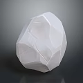 White Polyhedral Textured Wood Stone Decorative Piece For Home Interior Design