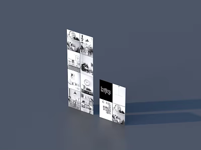 Commercial Equipment Display Stand With Product Images And Branding Panels 3d model