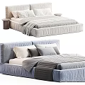 Modern Bed Design With Linen Bedding Pillows And Soft Blanket Details