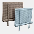 Stylish Checkered Roller Blinds in Brown and Blue for Window Decoration