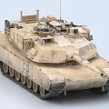 Military Tank Featuring Desert Camouflage Turret Main Gun Tracks And Top Equipment
