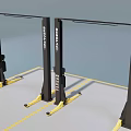 BendPak Industrial Vehicle Lifts With Black Frame Yellow Base And Gray Floor Mat
