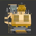 Large Yellow Excavator Heavy Duty Construction Machinery With Tracked Undercarriage And Front Bucket
