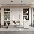 Modern Study Lazy Sofa Desk and Chair 3d model