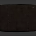 Classic Brown Leather Ottoman With Stitched Design Stacked Layers And Wooden Legs