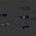 Various Stylish Sunglasses With Different Frame Shapes And Colors For Daily Use