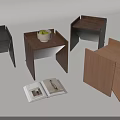 Modern Wooden Bedside Tables With Bowl Of Green Fruits Open Book And Pen