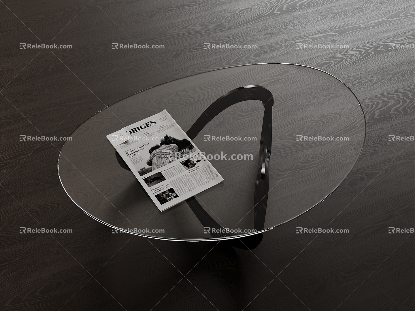 glass coffee table 3d model