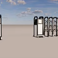 Electric horizontal push telescopic gate wall outer door 3d model
