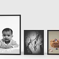 Decorative Framed Wall Art With Baby Photo Gear Design Cookies And Candies