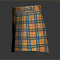 Stylish Orange And Blue Plaid Skirt With Classic Checkered Pattern Design
